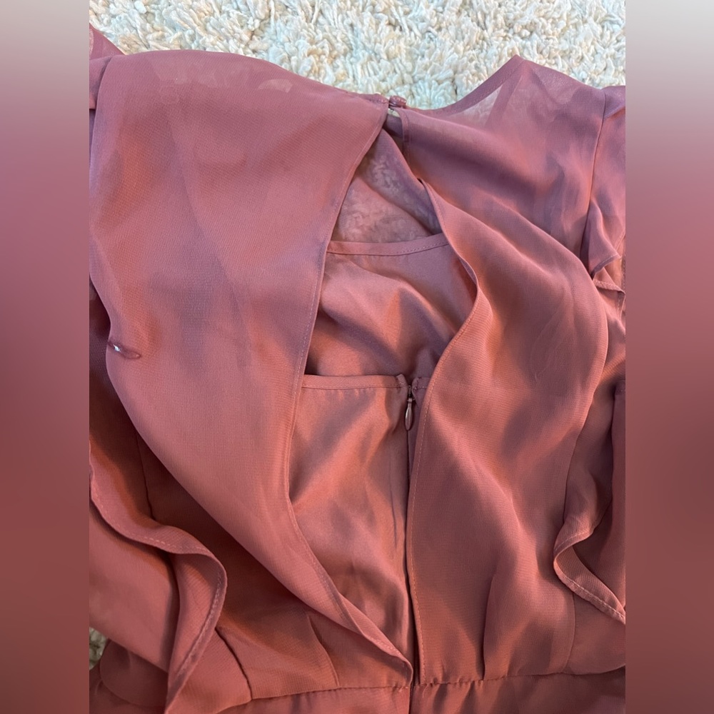 Express Mauve Ruffle Mini Dress - Picture 4 of 5
